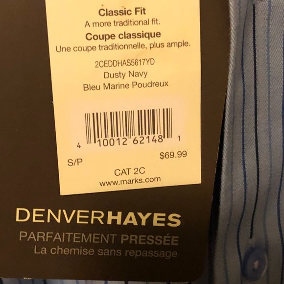 Denver Hayes Small Mens Classic Fit Button Down - New with Tags - Picture 2 of 8